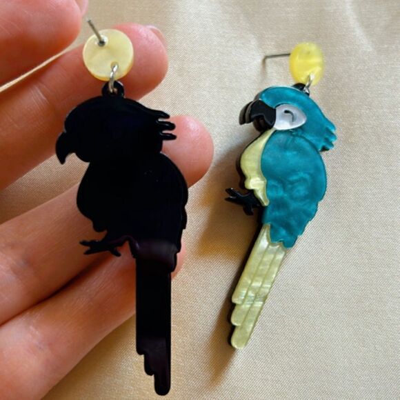 blue bird earrings A505 - Picture 3 of 3